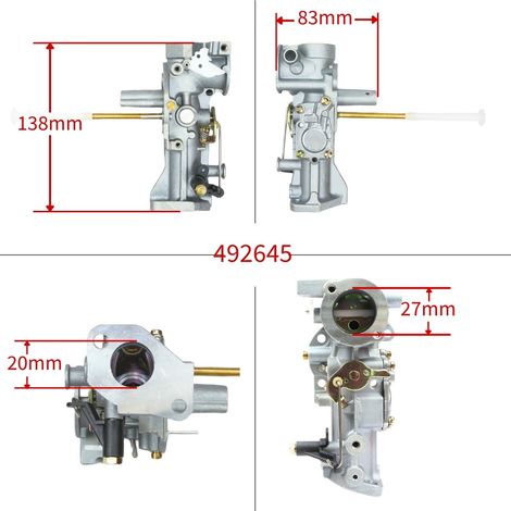 Kompatibel mit Briggs & Stratton 495459, 492645, 490524 und 692784 5 PS Vergasern (1/4)