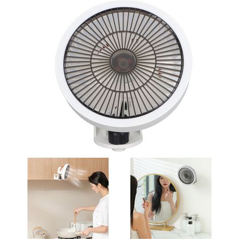 Ventilador de pared oscilante con luz LED y mando a distancia – 3 velocidades – Batería recargable 4000 mAh – Para hogar y oficina (1/5)