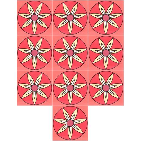 10 pièces autocollants de carrelage mural auto-adhésifs, autocollants de carrelage imperméables décoration de sol mural de cuisine salle de bain auto-adhésive pour décor (-3115200047511) (1/5)