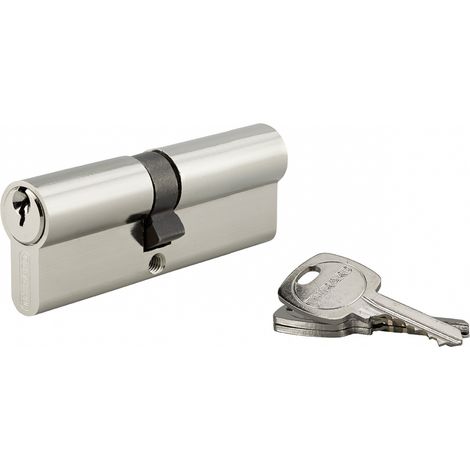 Cylindre de serrure double entrée STD UNIKEY (achetez-en plusieurs, ouvrez avec la même clé), 40x45mm, 3 clés, nickelé - THIRARD