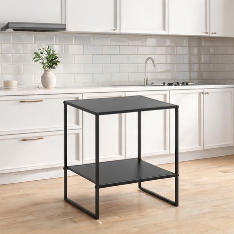 Table basse noir en acier 40 x 40 x 45 cm (1/5)
