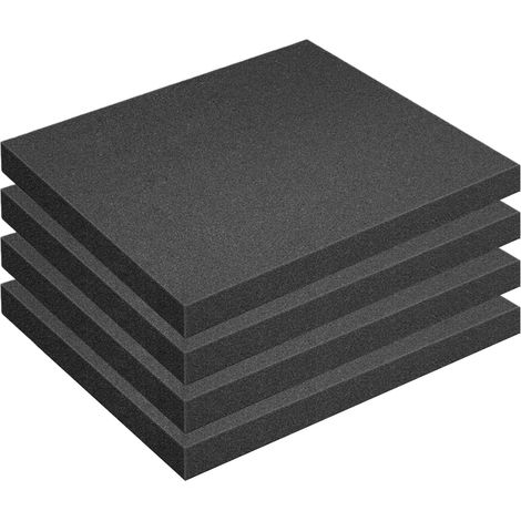Schaumstoffeinlage – 4er-Pack – Schwarzes Polyurethan – Stoßdämpfung – Für Werkzeugkoffer und Ausrüstung – 405 x 305 x 40 mm (1/5)