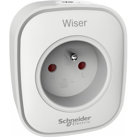 Schneider Electric – Prise connectée Wi-Fi 16A – Contrôle à distance via application – Compatible avec assistants vocaux – Pour gestion énergétique intelligente (1/7)