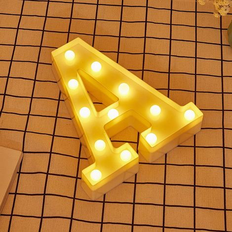 Jandei - Letras LED Letra A iluminadas luz blanca cálida altura 22cm con pilas 2xAA Letras LED