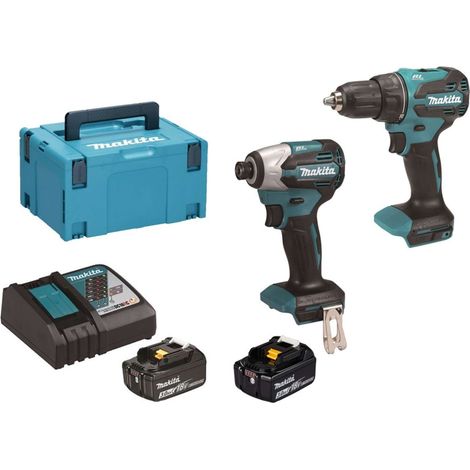 Makita - Set d'outils et accessoires sans fils, batteries et chargeurs, 6 pièces DLX2577JX2