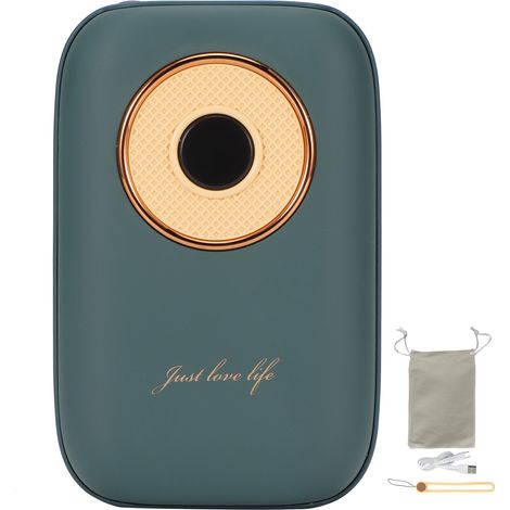 Tragbare Powerbank im Retro-Plattenspieler-Design – USB-Digitalanzeige – Wintergeschenk – DC 5V Grün (1/5)
