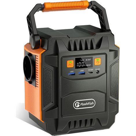 FlashFish Generateur Électrique portable 172,8 Wh, Générateur Solaire 200W/230V Batterie de Secours avec AC/DC/USB/LED, Groupe Éléctrogène Silencieux pour panne de courant à la Maison,Extérieur (1/5)