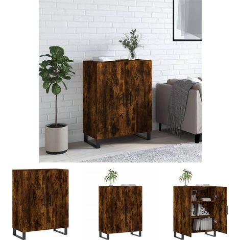 The Living Store -  Sideboard Räuchereiche 69,5x34x90 cm Holzwerkstoff (1/5)