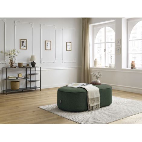 BOBOCHIC - Pouf pour canapé modulable ROUSSEAU tissu chiné Vert (1/5)