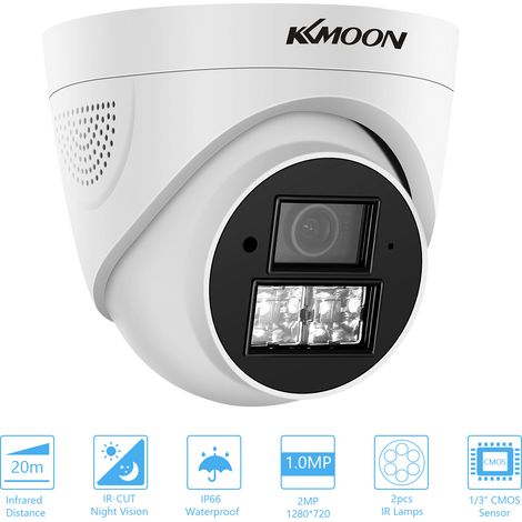 Caméra de sécurité analogique 720p, caméra de surveillance CCTV extérieure résistante aux intempéries, vision nocturne infrarouge, détection de mouvement pour système DVR analogique PAL (1/3)