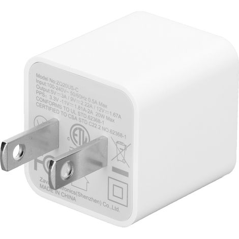 20-W-Schnellladegerät mit USB-C-Anschluss für iPhone 12, Samsung und MagSafe – US-Stecker 100–240 V
