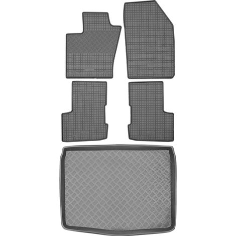 Ensemble de tapis de sol en caoutchouc pour Fiat 500X Crossover (à partir de 2019) + tapis de coffre (1/5)