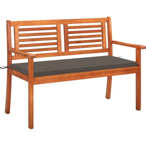 Banc de jardin 2 places avec coussin 120cm Bois d'eucalyptus 6 (1/5)