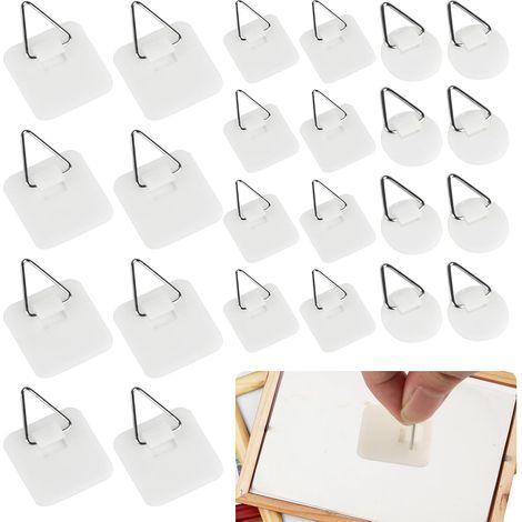45 Pcs Crochet Adhesif Mural, Accroche Tableau Adhesif, Attache Cadre Adhésif, Accroche Tableau Mural Invisibles sans Percer Crochet Autocollant pour Suspension de Photos Tableaux (1/5)