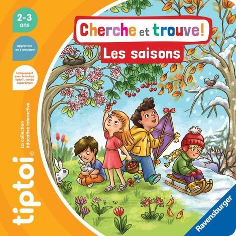 Ravensburger-tiptoi-Interactive Book-Search and Find The Seasons-Electronic Educational Game, Screen-Free-Ages 2+-13099009 (1/2)