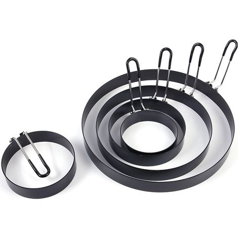 Set de moules ronds pour œufs et crêpes en acier inoxydable, ensemble complet (1/5)