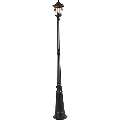 QAZQA Clásico/Antiguo Linterna inteligente de exterior negra 200 cm IP44 con Wifi ST64 - Havana Acero inoxidable /Vidrio Alargada Adecuado para LED Max. 1 x 7 Watt