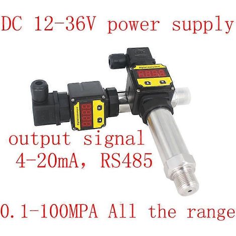 Transmetteur de pression RS485 avec sortie 4-20 mA, capteur de niveau de carburant à affichage numérique LED 0-16 MPa 30 bar, sortie 4-20 mA. (1/4)