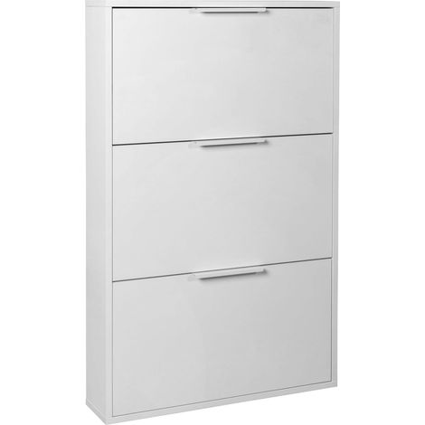 SCARPIERA 3 RIBALTE SINGOLE LINEA 'MEGARA' cm. 15 x 65 x h.105 - bianca  - COMPOSAD