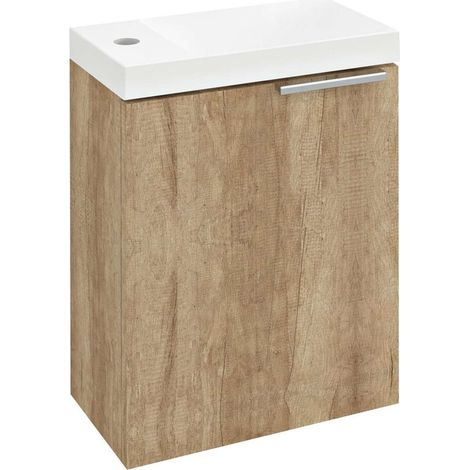 Sapho Latus - Mueble de lavabo 50x39x22 cm, 1 puerta izq./dcha, roble Alabama LT110-2222 (1/5)