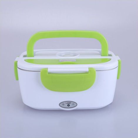 Lunch Box Chauffante Électrique 2 en 1 pour Voiture/Camion et Bureau 220V & 12V 40W, Gamelle Chauffante Acier Inoxydable 1.5L Sans couteau ni fourchette (1/3)