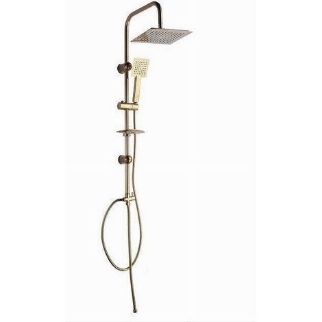 Trade Shop - SALISCENDES BAGNO COLONNA DOCCIA MISCELATORE ORO SOFFIONE QUADRATO DOCCETTA 87305 - (1/5)