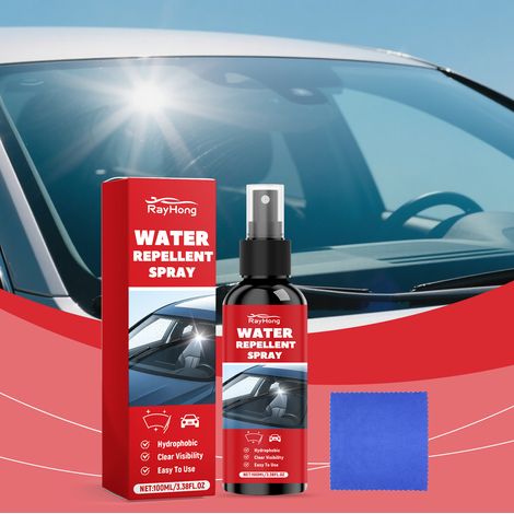 Hydrophobes Spray für Autoglas, Autoglasreiniger, Wasserfleckenentferner, klare Sicht, Pflege und Glanz – 100 ml × 1 + Tuch × 1 -- DTEKGAZ (1/5)