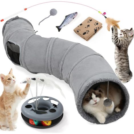 Tunnel pour Chat Pliable Jouet Interactif pour Chaton et Chiot (1/5)