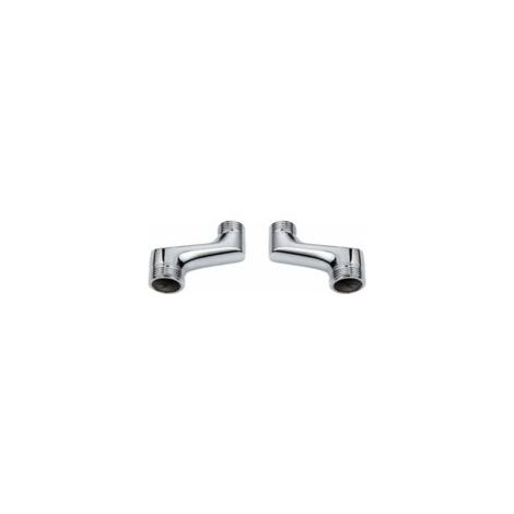 Raccordo doccia ad angolo obliquo, raccordo riduttore a gomito in ottone, braccio girevole regolabile, raccordo ad angolo obliquo a parete, raccordo offset da 1/2" 3/4", cromato A - Crezuo (1/4)