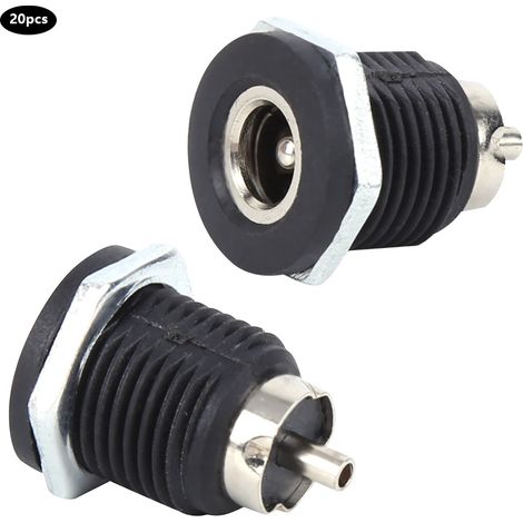 Lot de 20 connecteurs femelles d'alimentation pour montage sur panneau DC-022D 5A