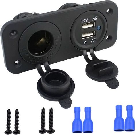 Prise de courant allume-cigare 12V / 24V, adaptateur de prise de chargeur marin étanche pour voiture marine moto Camion ATV RV, avec fiche de prise d'allume-cigare à fusible pour bateau (1/5)