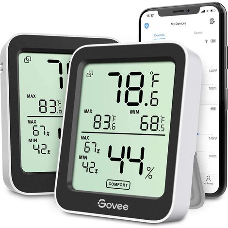 Thermomètre Hygromètre Bluetooth Haute Précision, 2 Pièce (1/5)