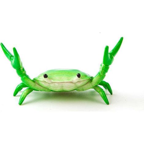 Creative mignon crabe porte-stylo haltérophilie crabe porte-stylo support support de rangement cadeau papeterie(vert)