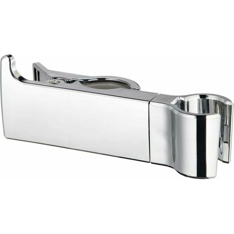 1 pc Support Douche Réglable de 16 à 25 mm,Support de Douche pour Accroche Pommeau de douche avec Bouton Latéral et Coussinet en Caoutchouc Supplémentaire - Plastique ABS - Chromé (1/5)
