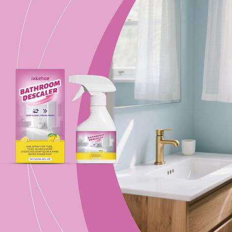 Entkalkungs- und Reinigungsspray für Badezimmer zur Entfernung von Wasserflecken, Schmutz und Kalkablagerungen. Badreiniger – 237 ml -- DE (1/5)