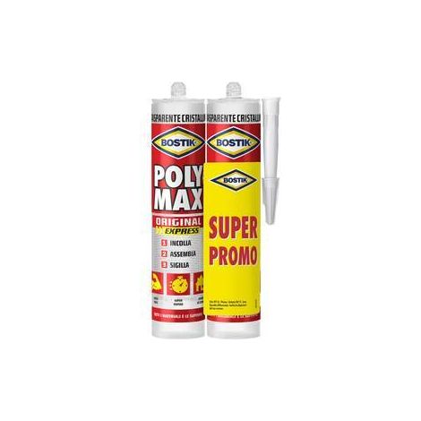 2 x BOSTIK POLYMAX ORIGINAL 300 G CRISTAL CART BIPACK