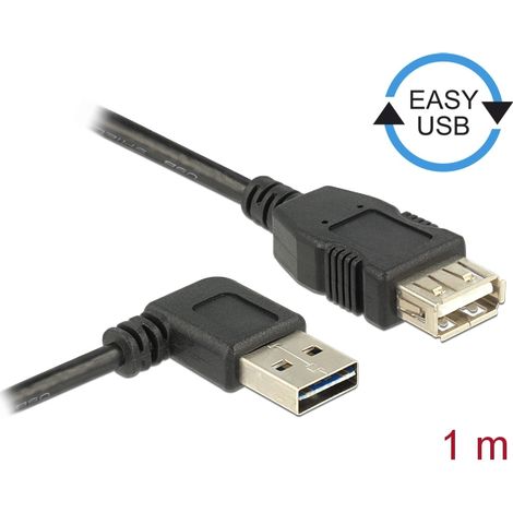 Kabel easy usb 2.0-a links/rechts gewinkelt stecker  usb 2.0-a buchse 1 m