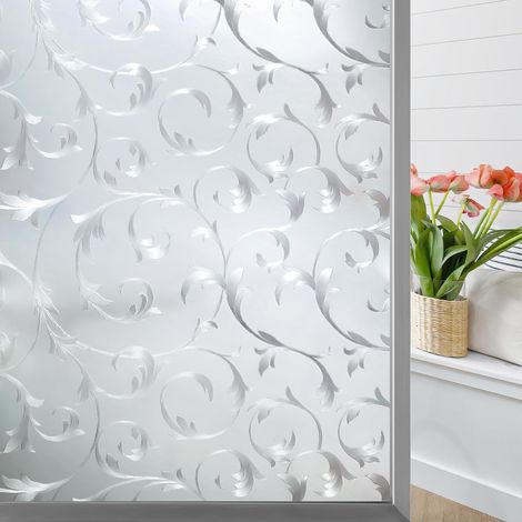 Pellicola per finestre 3D, pellicola elettrostatica per la privacy, resistente ai raggi UV, riutilizzabile, per camere da letto, soggiorni, cucine, rivestimenti decorativi per porte in vetro, 60x200 c (1/5)
