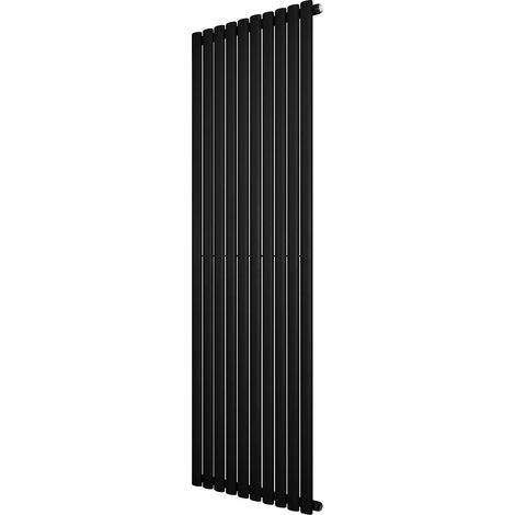 Oval Single Column Radiator - 1800 x 600mm - Black (1/5)
