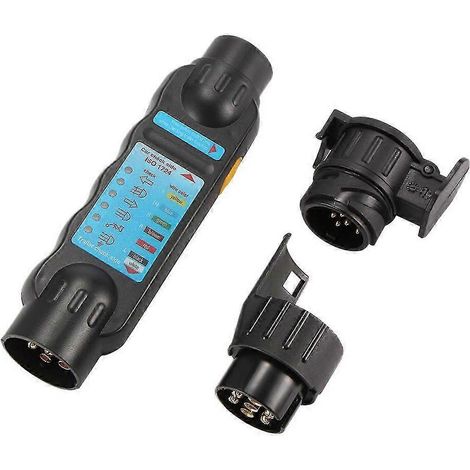 Testeur de véhicule 12 V pour remorque, câble de feux de remorquage 7/13 broches avec 2 adaptateurs.