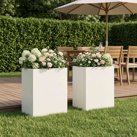 Cache-pot de jardin 2 pc Blanc 40 x 30 x 50 cm (1/5)