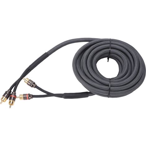 Adaptateur de câble audio pour voiture, 4,5 m (180 pouces), gaine en PVC noir, pour modification d'amplificateur et home cinéma. (1/5)