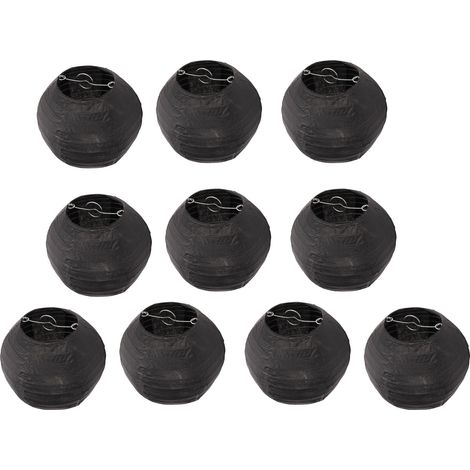 10 Lanternes en Papier Pliables Rondes Décoratives Noires Imperméables Petites pour Tente Camping-Car Cour (1/5)