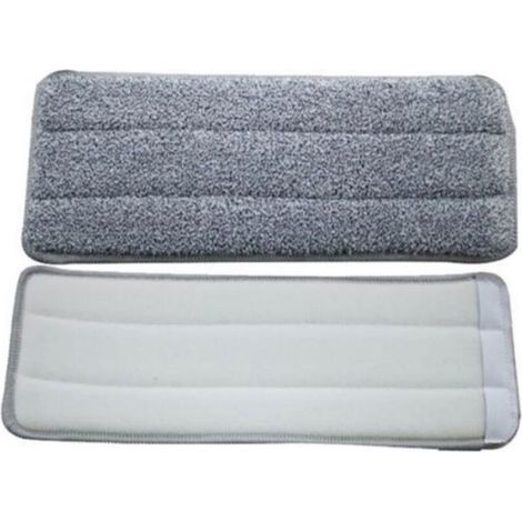 Serpillère En Microfibre - 33 x 12 mm - Pour Balai Lave-Sol Plat - Réutilisable Et Lavable - Lot De 5 Pièces (1/4)