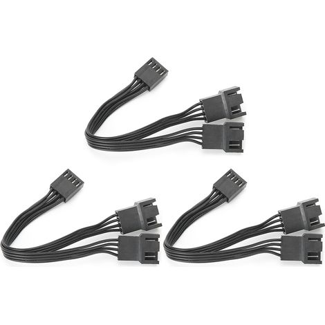 Câble Y-Splitter 4 Broches 1 vers 2 pour Ventilateur PC et Alimentation - Lot de 3 Pièces (1/5)