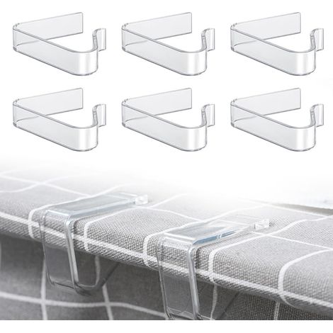 6 pinces nappe extérieur – épaisses/blanches – table jardin – clips solides – usage plein air – anti-souffle (1/5)