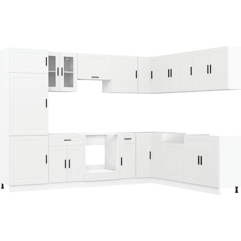 vidaXL Set Mobili da Cucina 14 pz Porto Bianchi Legno Multistrato (1/5)