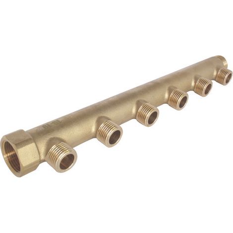 Collecteur mâle-femelle 3/4'' (20/27), 6 départs mâle 1/2'' (15/21), pour sanitaire et chauffage (1/3)