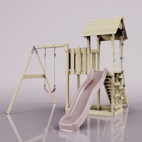Aire de jeux PolarPlay Bergen Rosa 357 x 283 cm Balançoire pour enfants