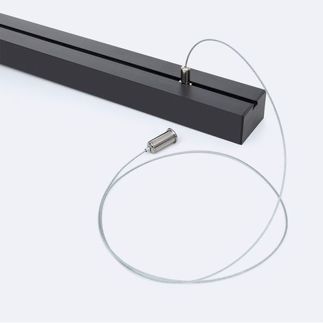 Profilo Alluminio a Sospensione XL 50x30 per Striscia LED fino a 45mm con Copertura Continua Nero 2 m Nero traslucido (1/5)
